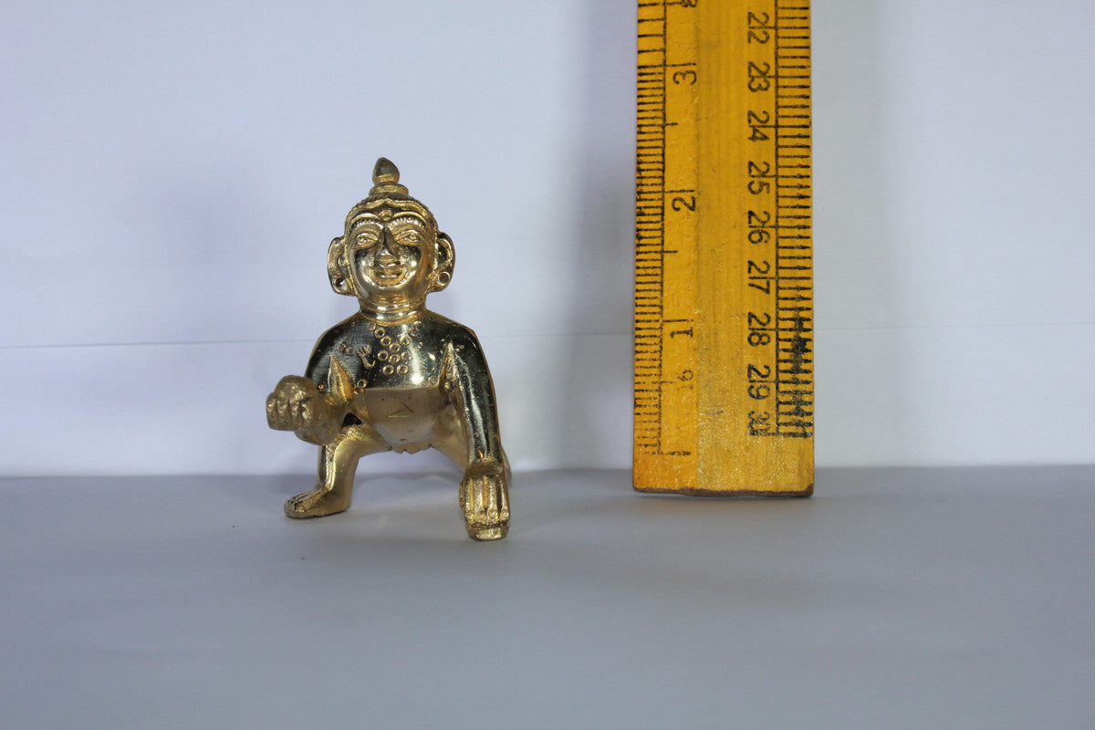 Brass Laddu Gopal Statue Murti Idol