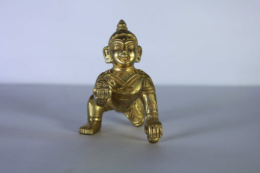 Brass Laddu Gopal Statue Murti Idol