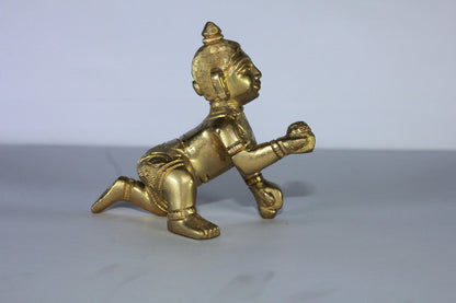 Brass Laddu Gopal Statue Murti Idol