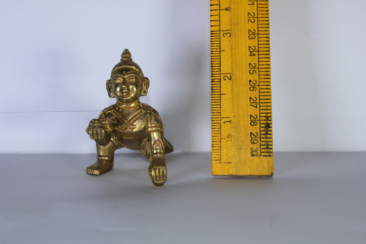 Brass Laddu Gopal Statue Murti Idol