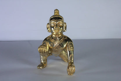 Brass Laddu Gopal Statue Murti Idol