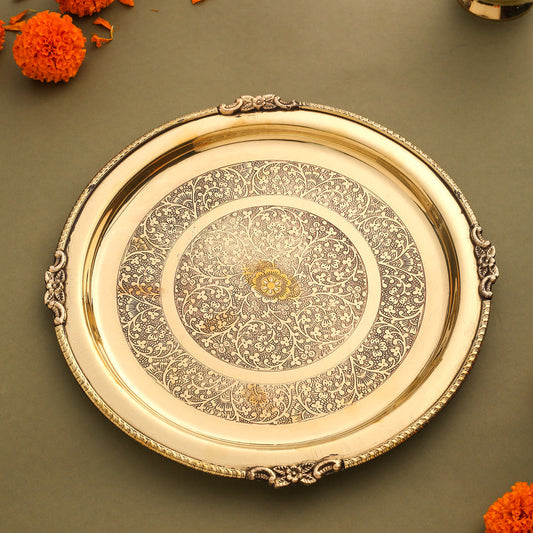 Brass Thali Embose