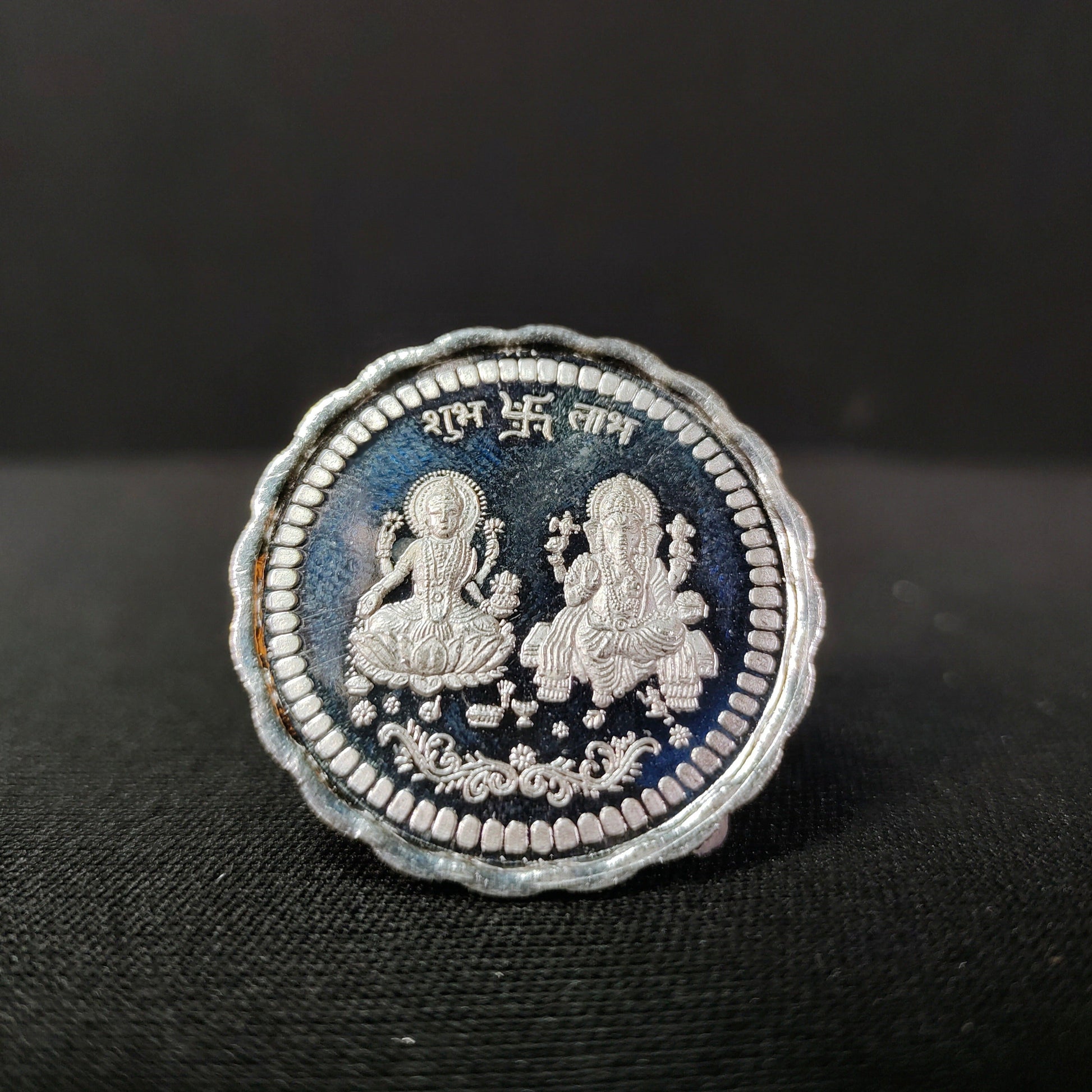 Pure Silver Ganesh Lakshmi Coins Grams:10