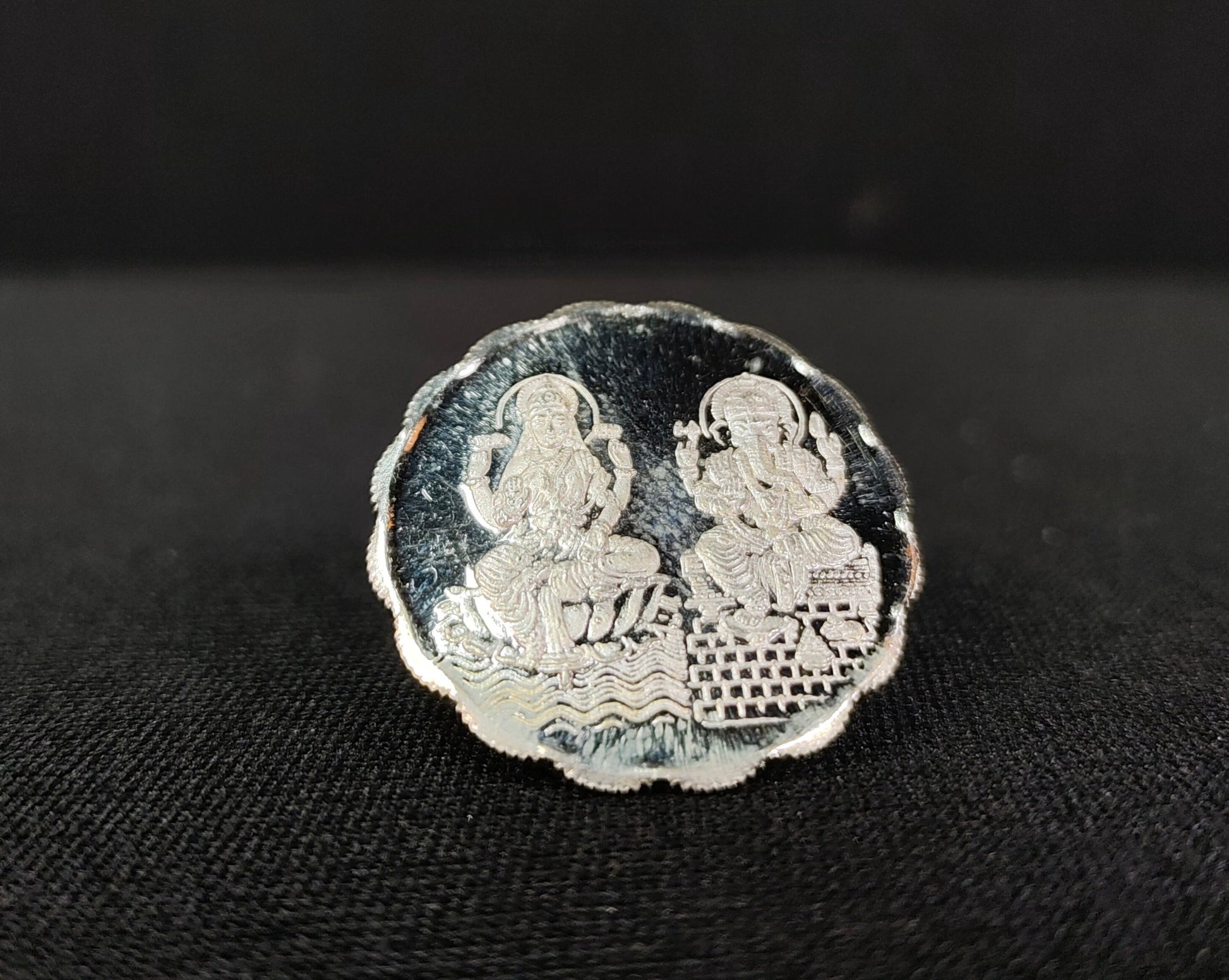 Pure Silver Ganesh Lakshmi coins Grams:5