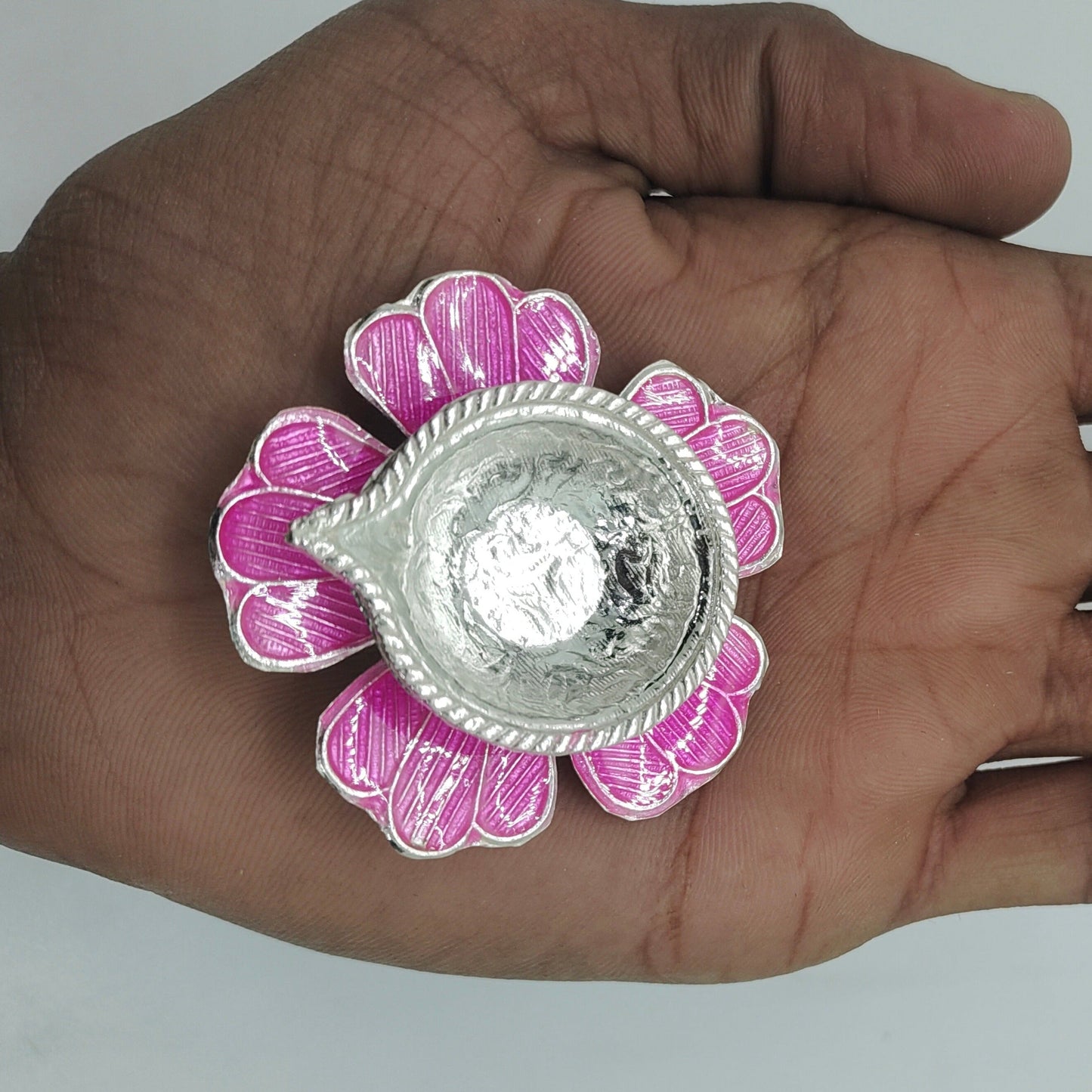 Pure Silver Fancy Diya Flower Pattern