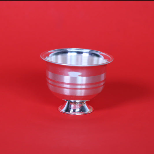 Pure Silver Bowl With Engraved Lines 32.6 Grams - PUSHMYCART