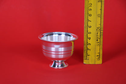 Pure Silver Bowl With Engraved Lines