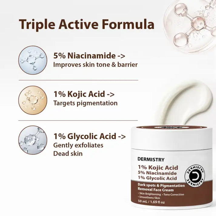 Dermistry Kojic Acid Cream for Pigmentation Removal & Bright Skin