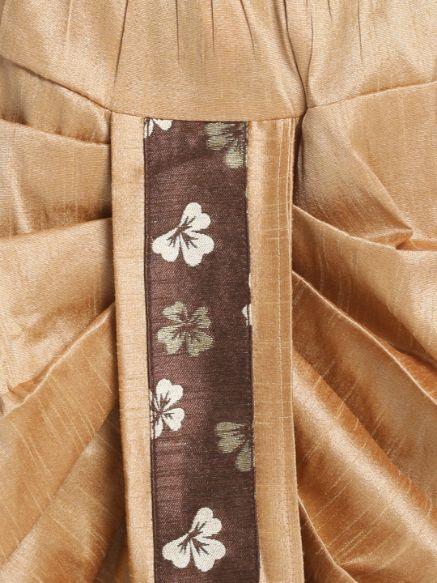 Vastramay Boys' Brown Silk Blend Kurta and Dhoti Set