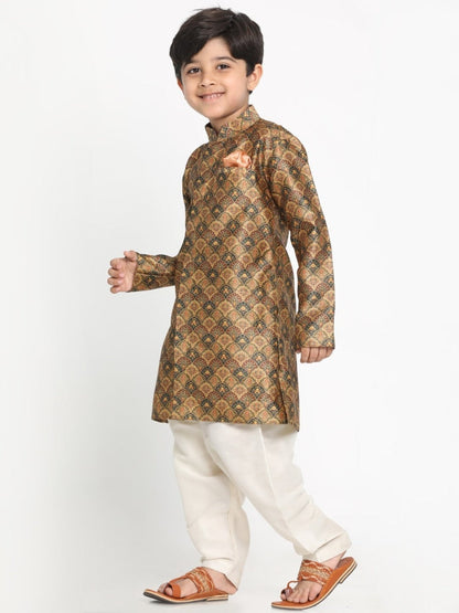 Vastramay Boys Silk Blend Kurta and Patiala Set