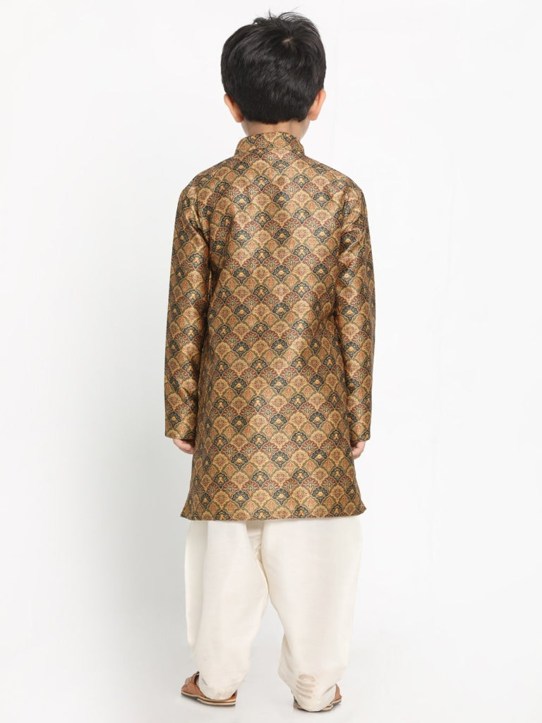 Vastramay Boys Silk Blend Kurta and Patiala Set