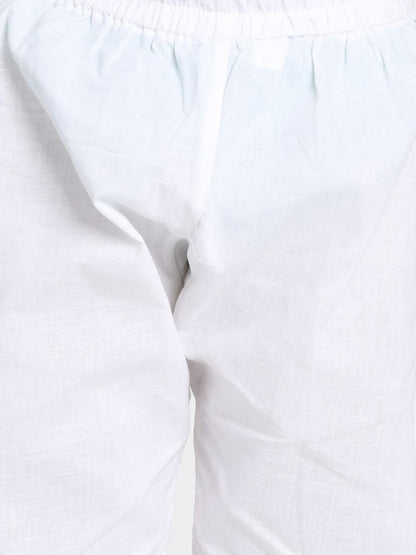 Vastramay Boy's White cotton printed Kurta set is so adorable
