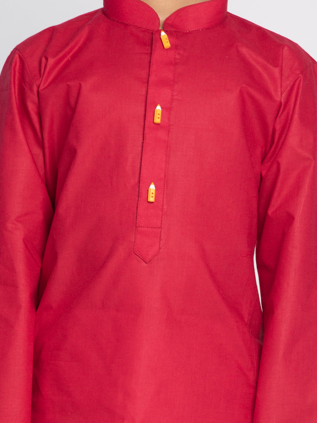 Vastramay Maroon Cotton Baap Beta Kurta