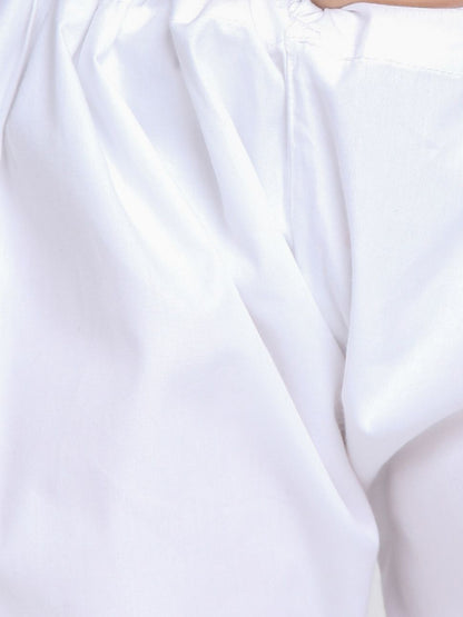 Vastramay Boy's Yellow Cotton Kurta and Pyjama Set