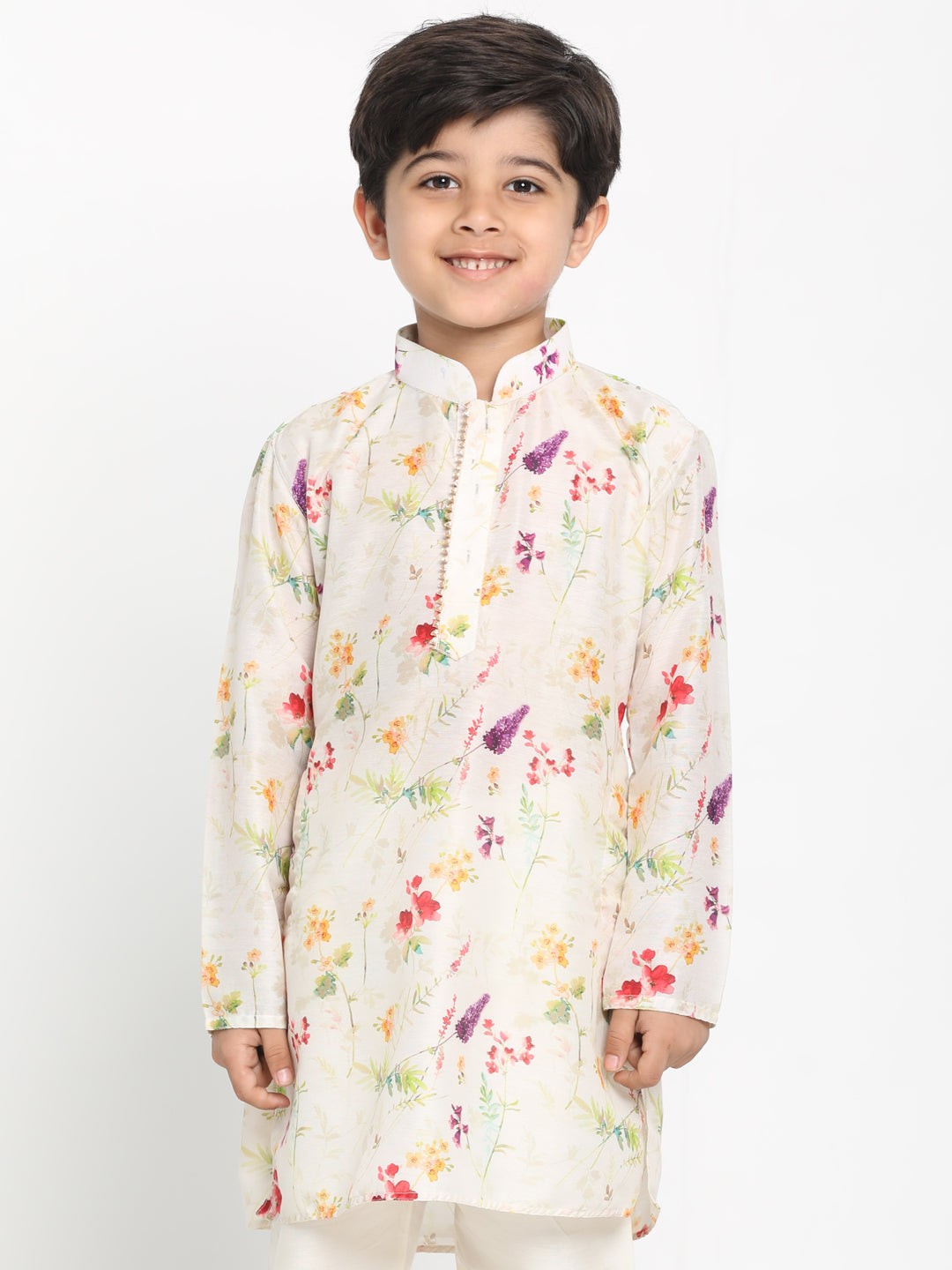 Vastramay Cream Cotton Blend Baap Beta Kurta