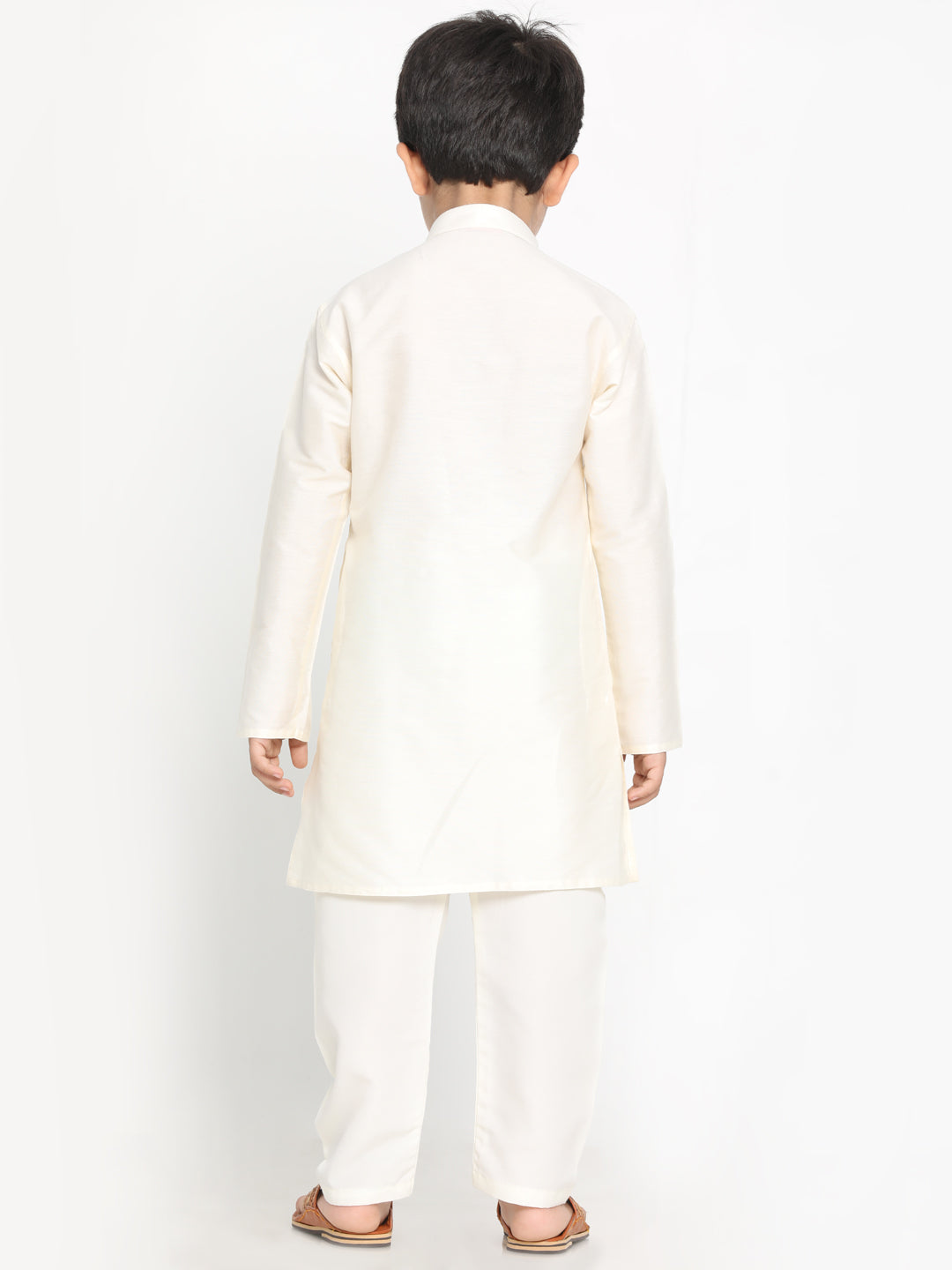 JBN CREATION Boy's Cream Kurta With Pyjama Set