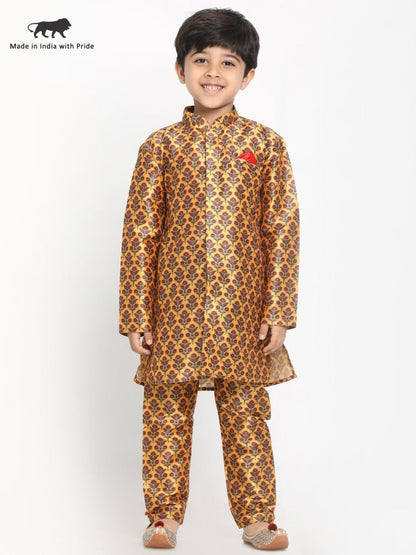 JBN Creation Boys Silk Blend Digital Printed Kurta and Pyjama Set