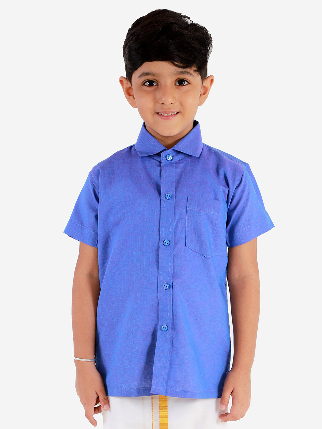 Vastramay Blue Cotton Blend Baap Beta Ethnic Shirt