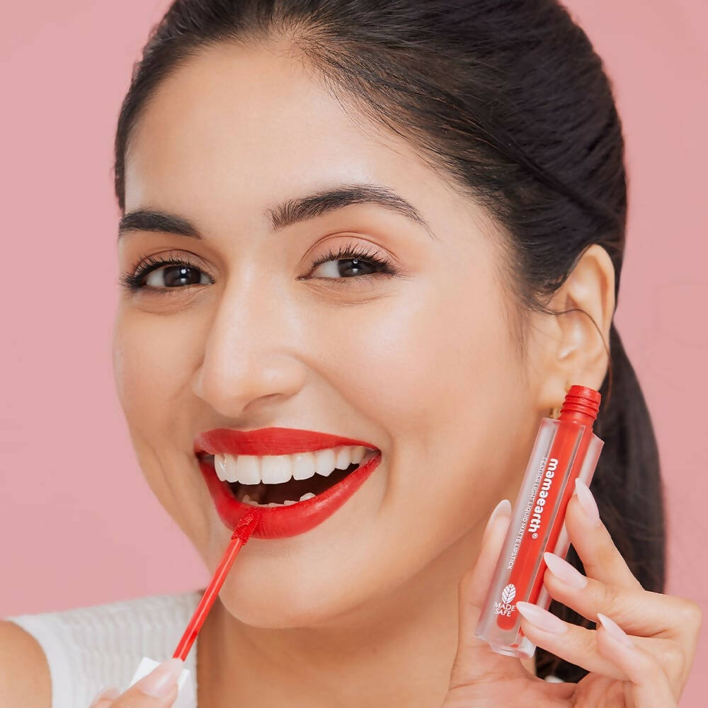 Mamaearth Feather Light Liquid Matte Lipstick | Red Cranberry
