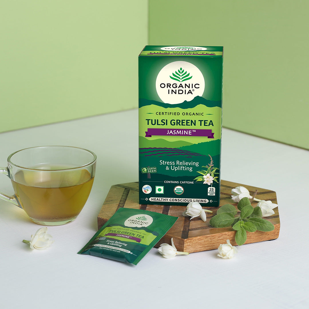 Organic India Tulsi Green Tea Jasmine - PUSHMYCART