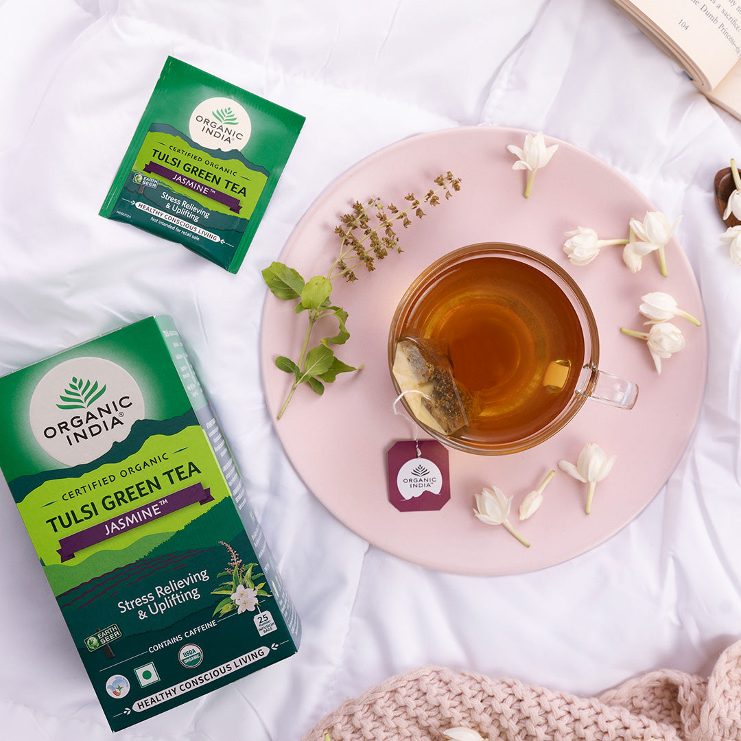 Organic India Tulsi Green Tea Jasmine - PUSHMYCART