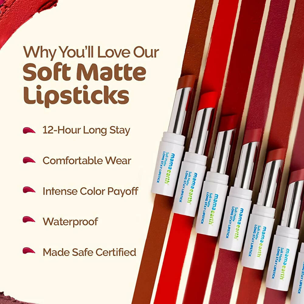 Mamaearth Soft Matte Long Stay Lipstick | Petal Pink