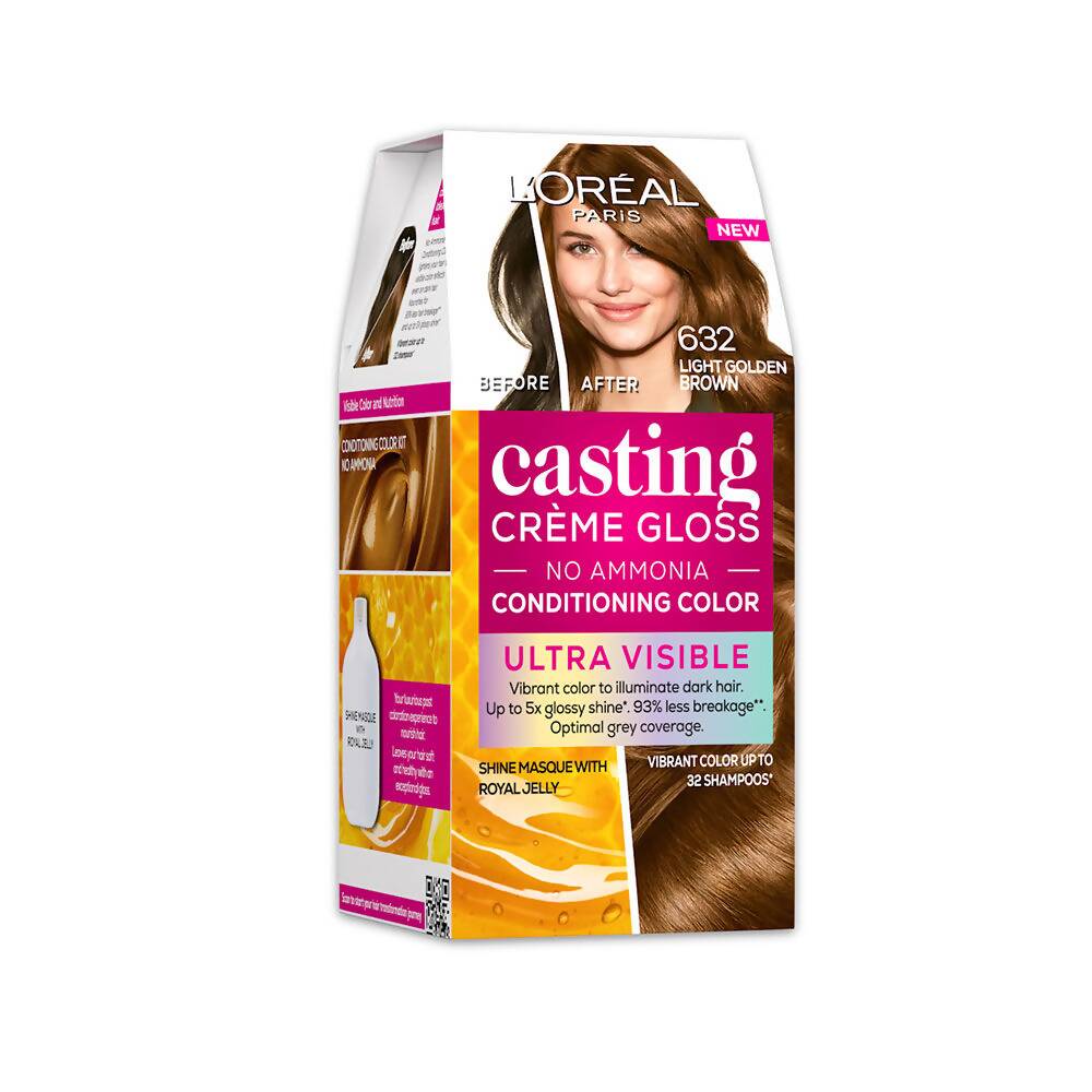 L'Oreal Paris Casting Creme Gloss Ultra Visible Conditioning Hair Color | 632 Light Golden Brown