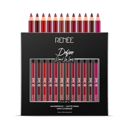 RENEE Define Matte Pencil Lip Liner Set of 12