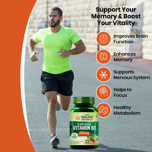 Himalayan Organics Plant-Based Vitamin B1 Capsules
