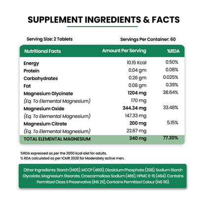 Himalayan Organics Magnesium Citrate+Glycinate Tablets