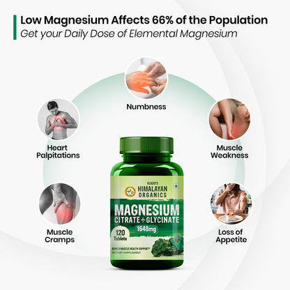 Himalayan Organics Magnesium Citrate+Glycinate Tablets