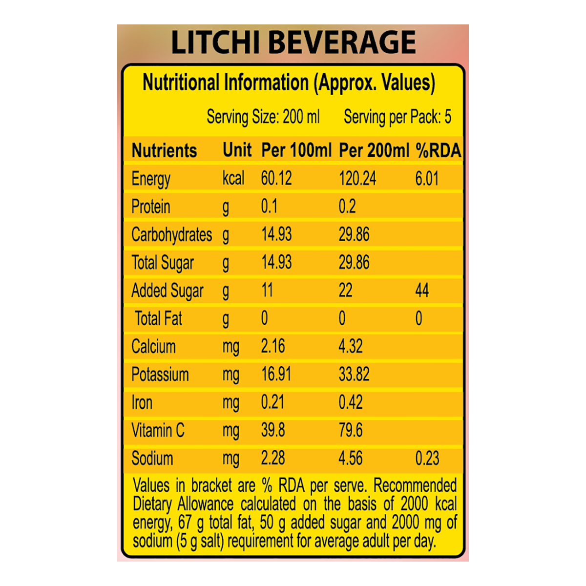 Patanjali Litchi Beverage (Tetrapack)