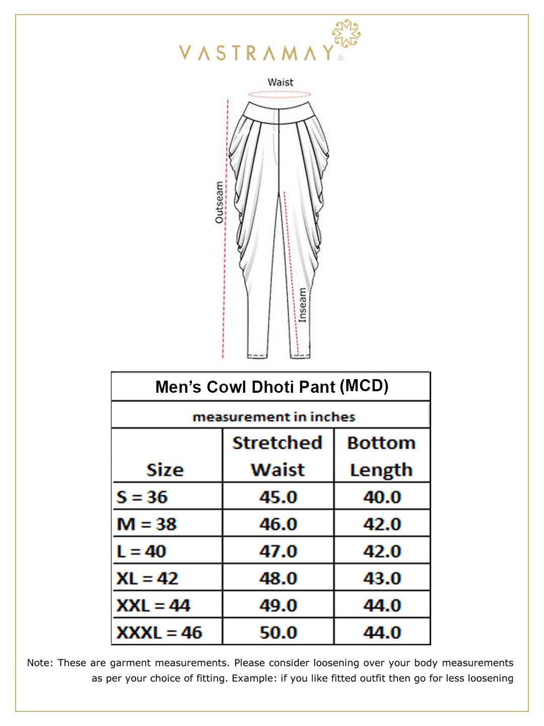 Vastramay Men's Silver Cotton Blend Cowl Dhoti