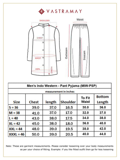 VASTRAMAY Men's Beige Indo Western Set