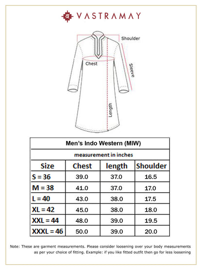 Vastramay Men's White Silk Blend Sherwani Top