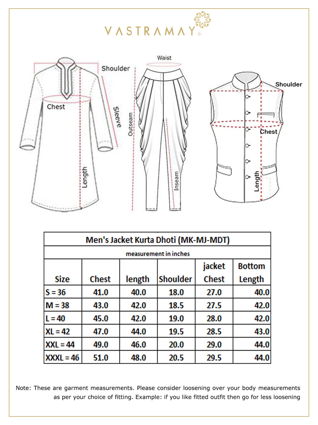 Vastramay Men's Cream Silk Blend Jacket With Kurta Dhoti Set