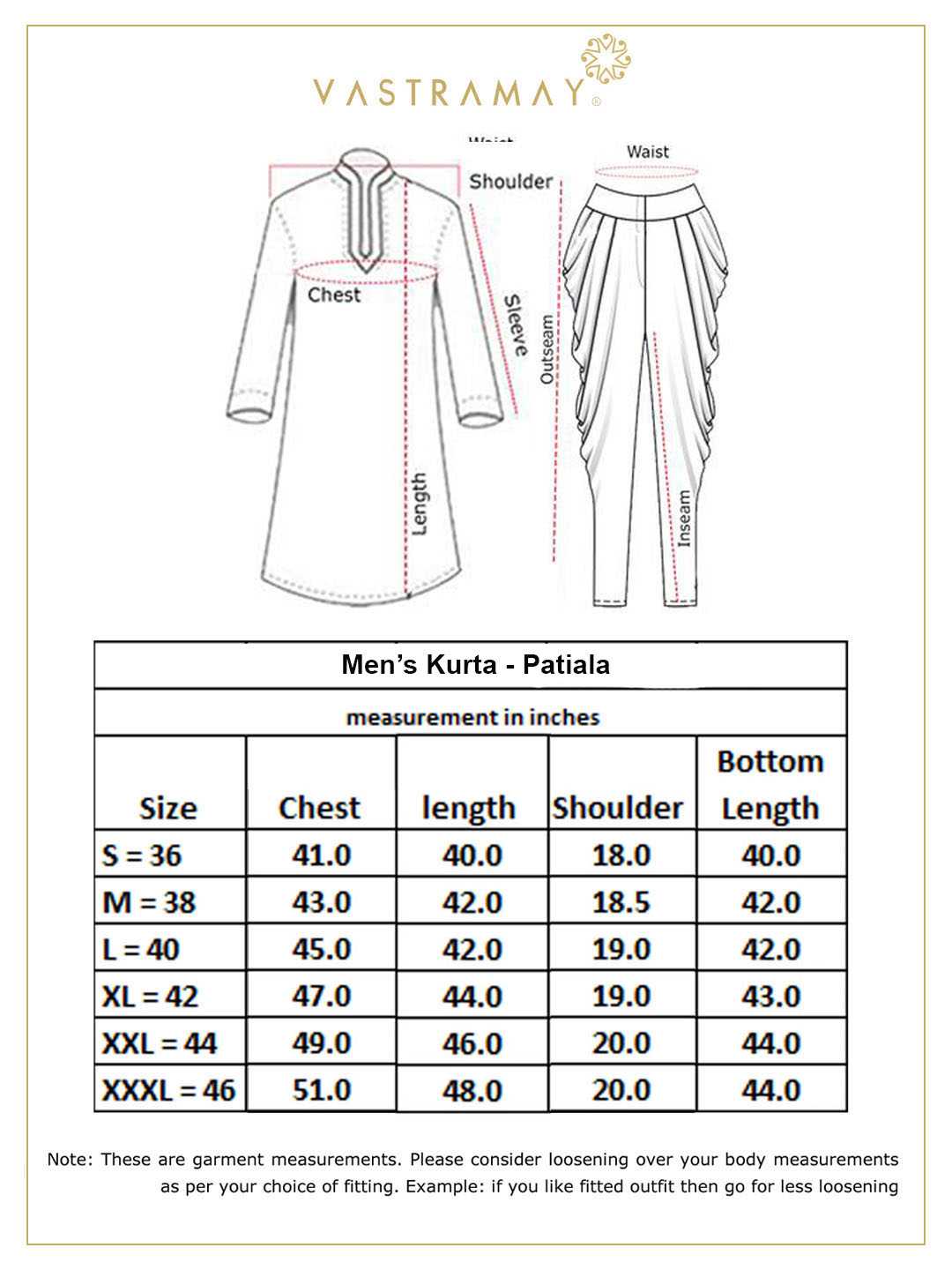 Vastramay mens black cotton blend kurta and patiala set