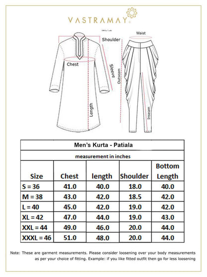 Vastramay mens white kurta and black patiala et