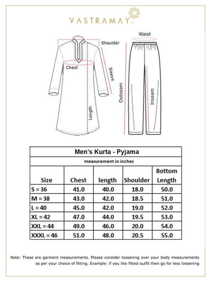 Vastramay Men's White Pure Cotton Kurta Pyjama Set