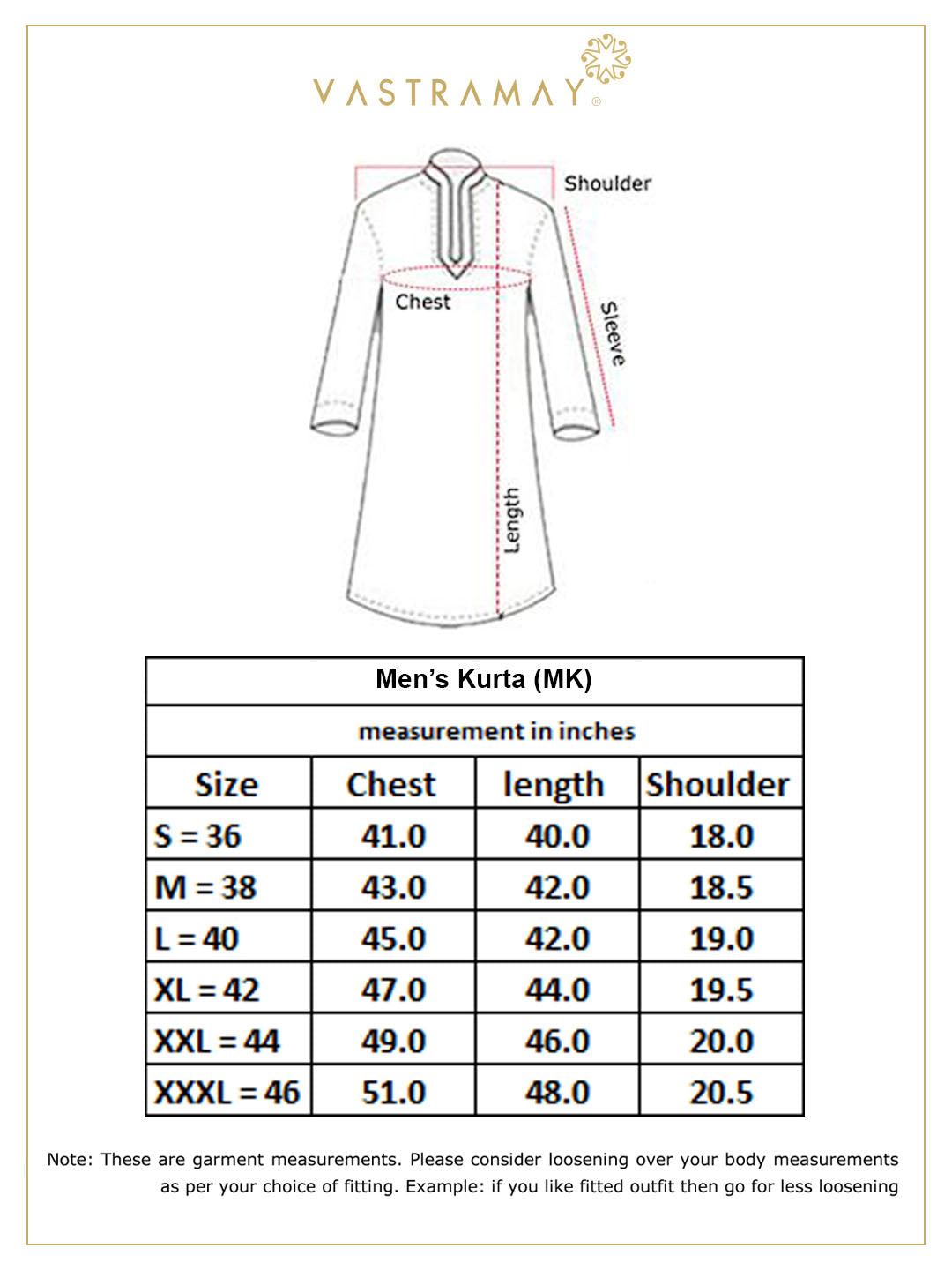 Vastramay mens gold foil printed kurta