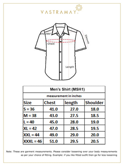 VASTRAMAY Men's Cream Silk Blend Ethnic Shirt