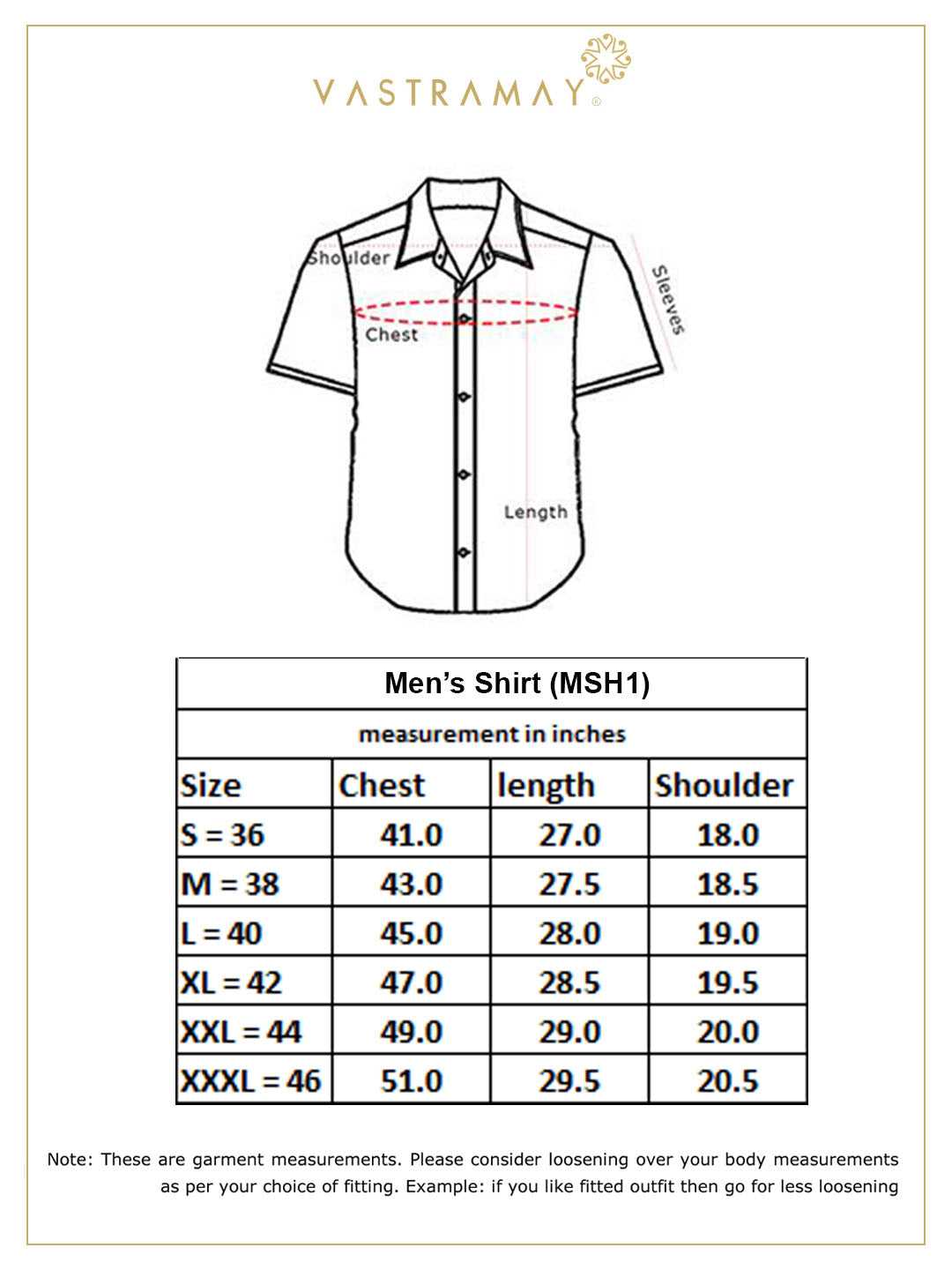 Vastramay Men's Gold Silk Blend Ethnic Shirt