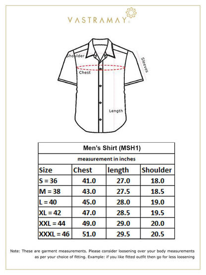 Vastramay Men's Gold Silk Blend Ethnic Shirt