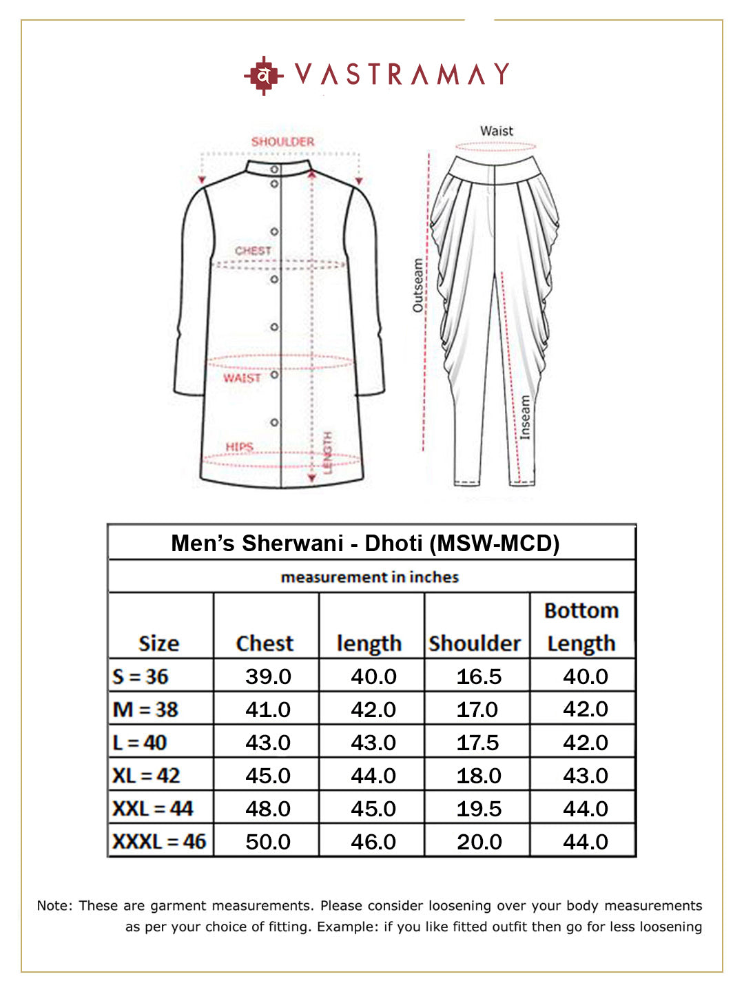 Vastramay Men's White And Gold Cotton Blend Sherwani Set