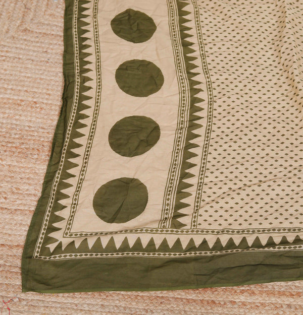 Miravan Women's Polka Dot Printed Pure Cotton Anarkali Kurta with Dupatta