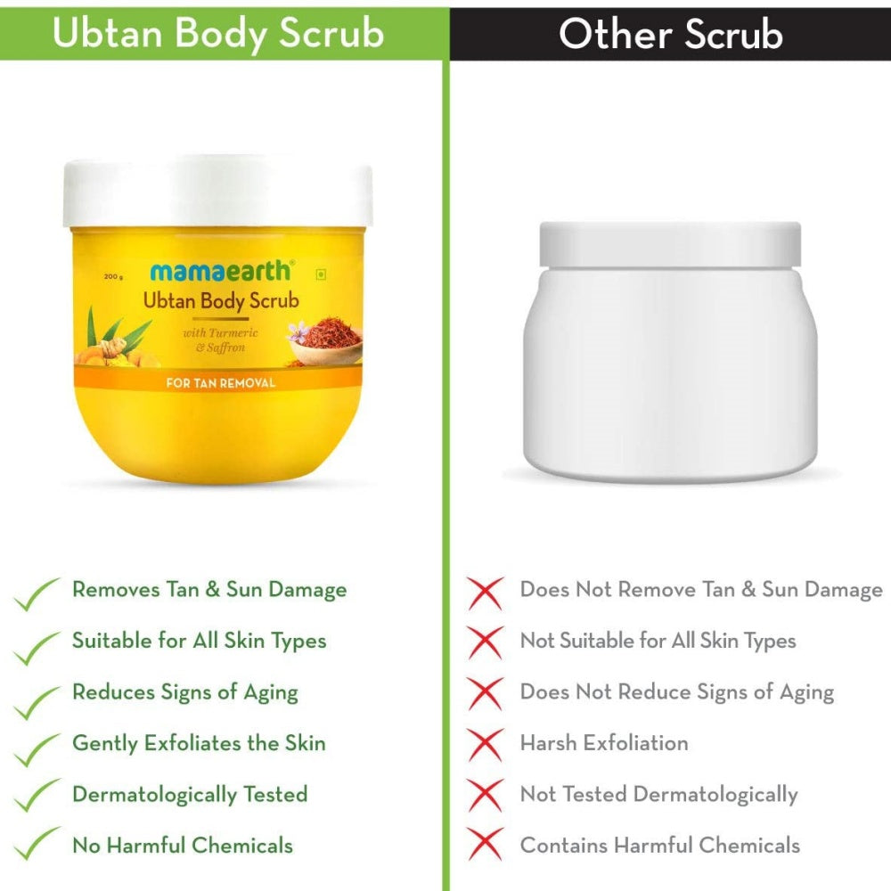 Mamaearth Ubtan Body Scrub with Turmeric and Saffron for Tan Removal