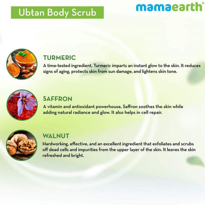 Mamaearth Ubtan Body Scrub with Turmeric and Saffron for Tan Removal