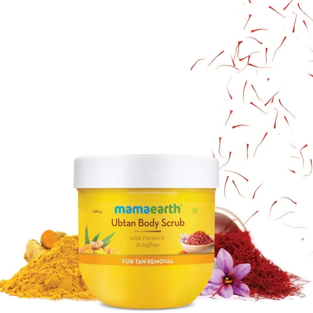 Mamaearth Ubtan Body Scrub with Turmeric and Saffron for Tan Removal