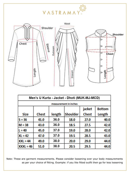 mens blue cotton blend ethnic jacket kurta and dhoti pant set963