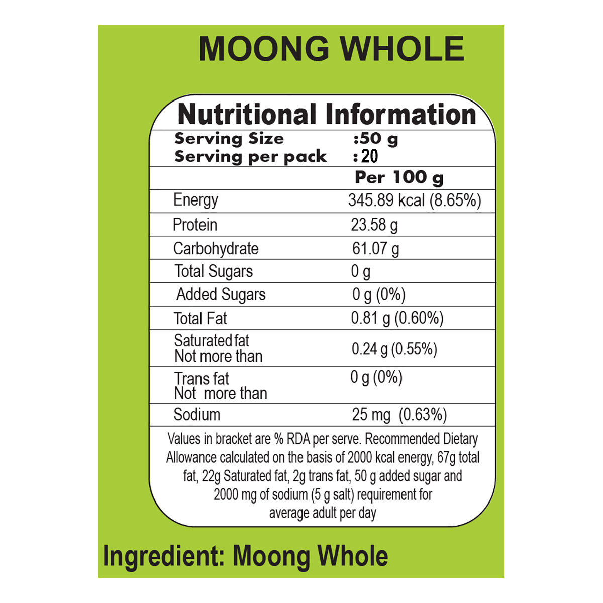 Patanjali Unpolished Moong